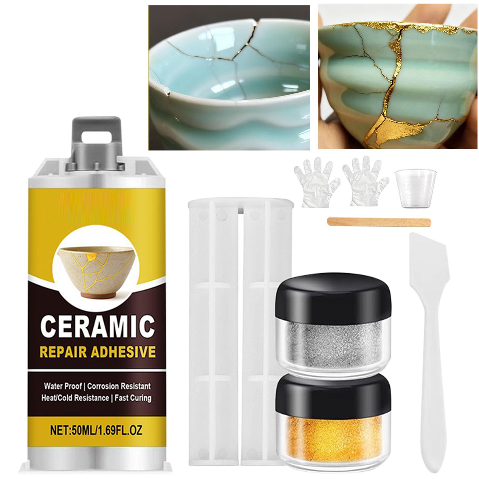 Tile Grout Repair - طقم إصلاح كينتسوجي، غراء سيراميك ذهبي