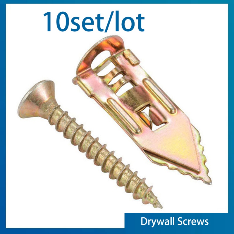 Drywall Anchor Screw - 10 قطعة/الوحدة الحفر المراسي مسامير دريوال