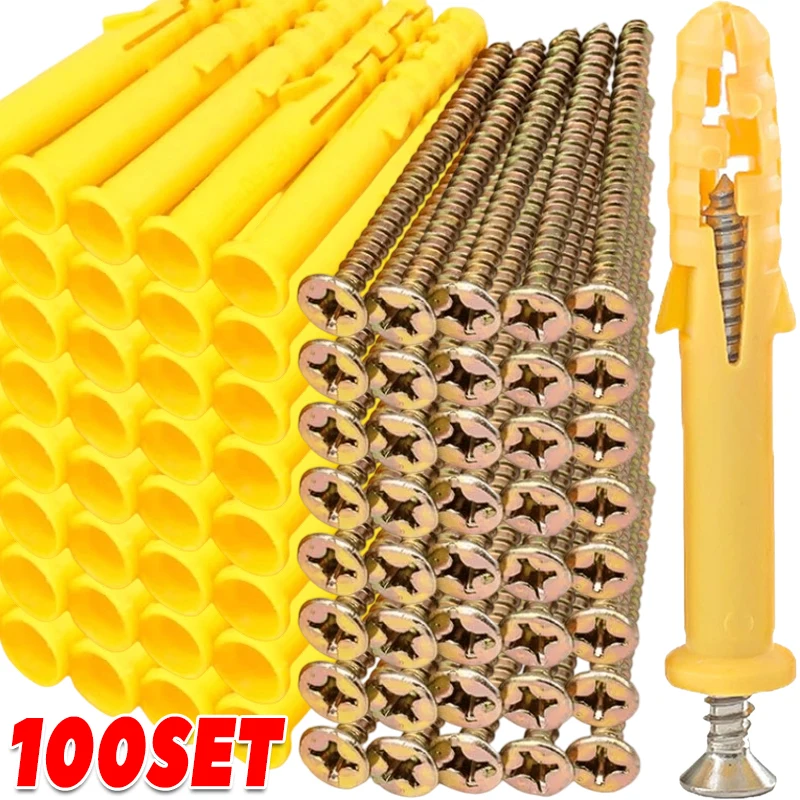Drywall Anchor Screw - مجموعة مسامير تثبيت بلاستيكية للجدران مع