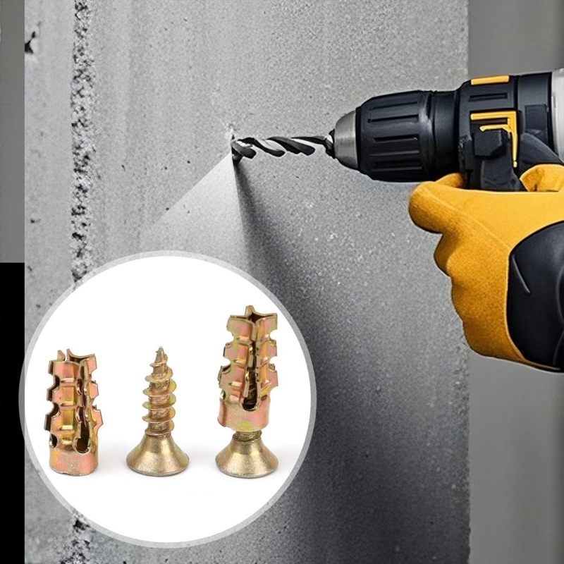 50/100 قطعة برغي توسيع حجري ذا - مراجعة Drywall Anchor Screw وسعره