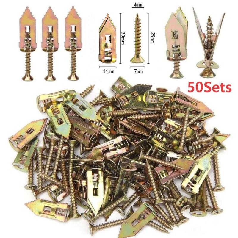 50 قطعة من مثبتات الجدران ذاتي - مراجعة Drywall Anchor Screw وسعره