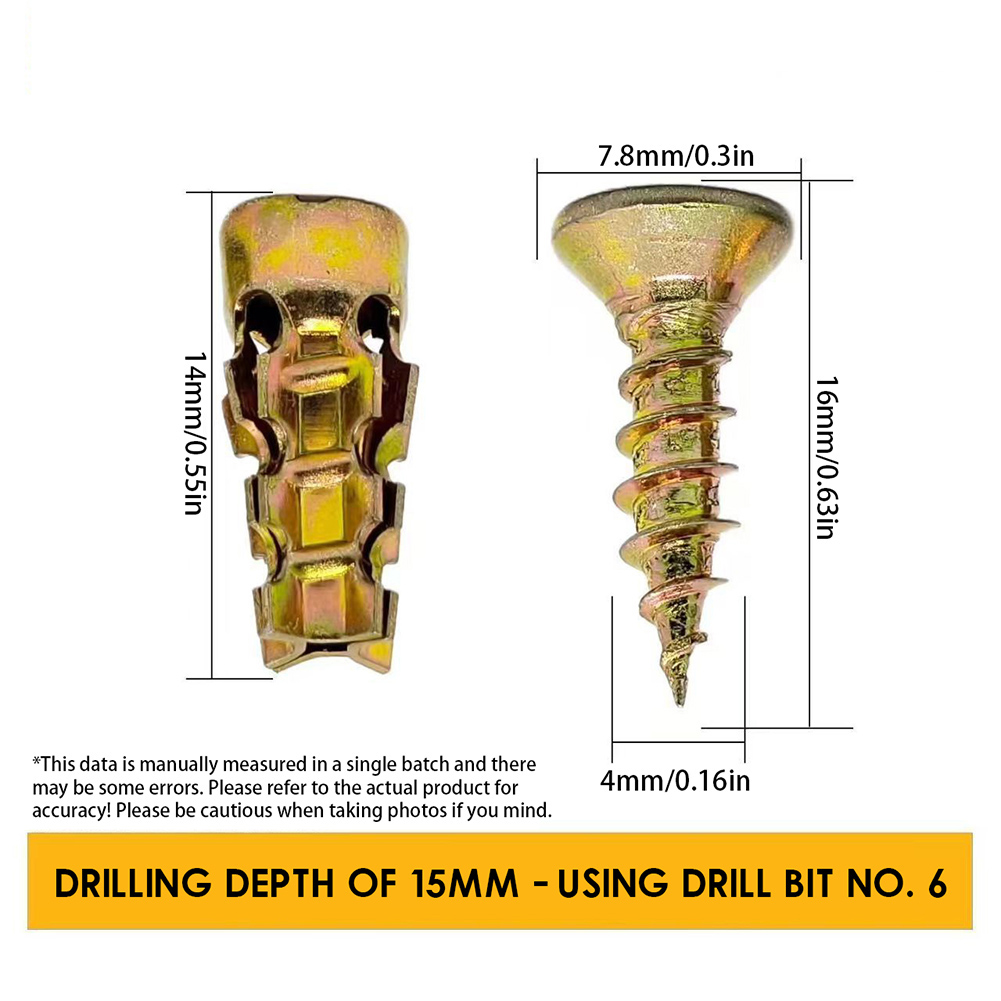 6*14 مللي متر الباب المفصلي ال - مراجعة Drywall Anchor Screw وسعره