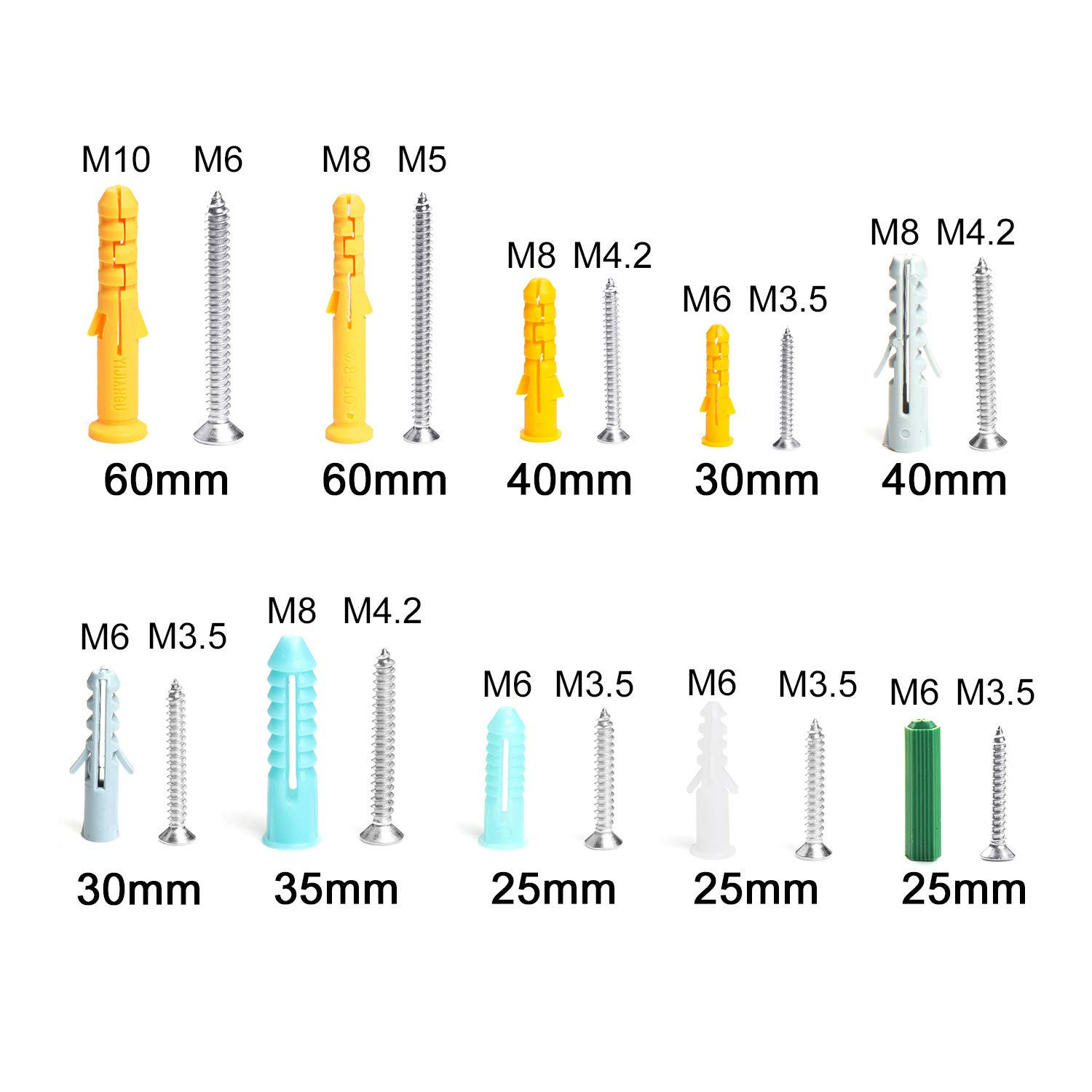 482 قطعة/المجموعة البلاستيك ال - مراجعة Drywall Anchor Screw وسعره